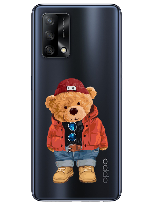 Oppo%20A74%20Teddy%20Bear%20Şeffaf%20Telefon%20Kılıfı