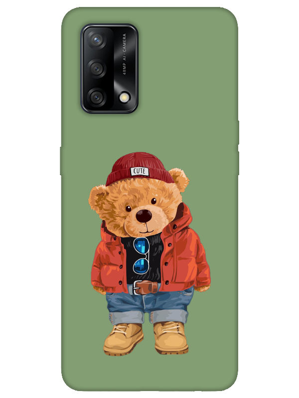 Oppo%20A74%20Teddy%20Bear%20Yeşil%20Telefon%20Kılıfı