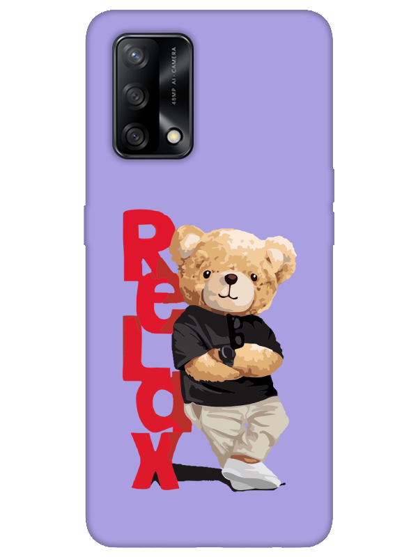 Oppo%20A74%20Teddy%20Bear%20Relax%20Lila%20Telefon%20Kılıfı