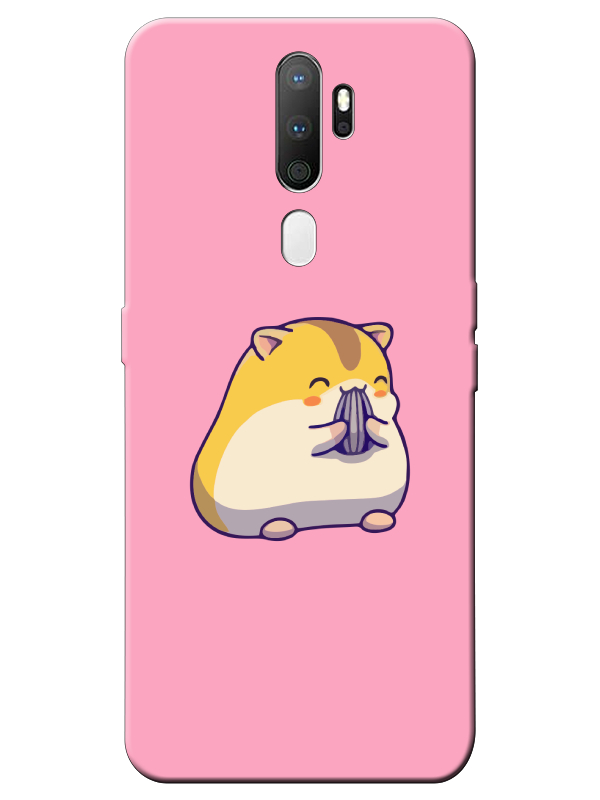 Oppo%20A9%202020%20Sevimli%20Hamster%20Pembe%20Telefon%20Kılıfı