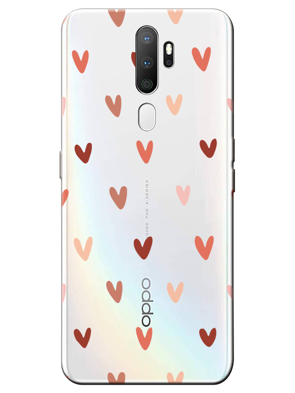 Oppo%20A9%202020%20Kalp%20Desen%20Şeffaf%20Telefon%20Kılıfı