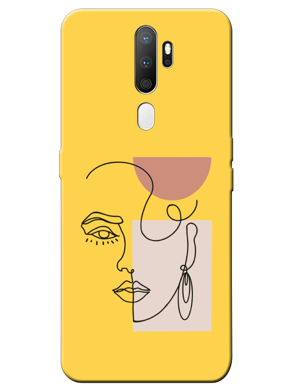 Oppo%20A9%202020%20Women%20Art%20Sarı%20Telefon%20Kılıfı