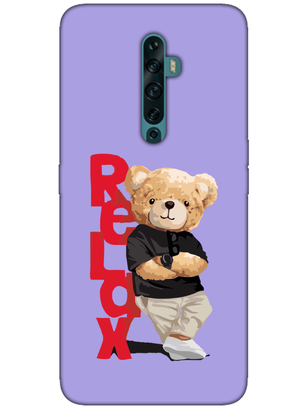 Oppo%20Reno2%20Z%20Teddy%20Bear%20Relax%20Lila%20Telefon%20Kılıfı