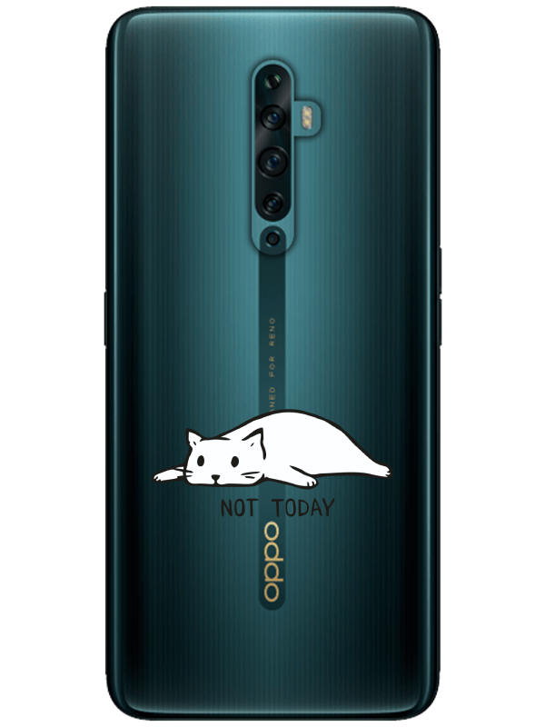 Oppo%20Reno2%20Z%20Not%20Today%20Kedi%20Şeffaf%20Telefon%20Kılıfı