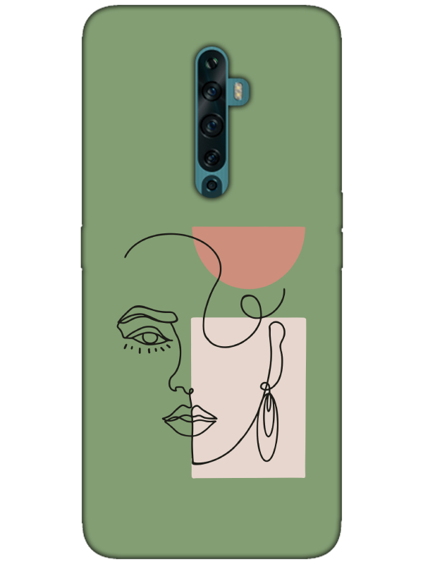 Oppo%20Reno2%20Z%20Women%20Art%20Yeşil%20Telefon%20Kılıfı