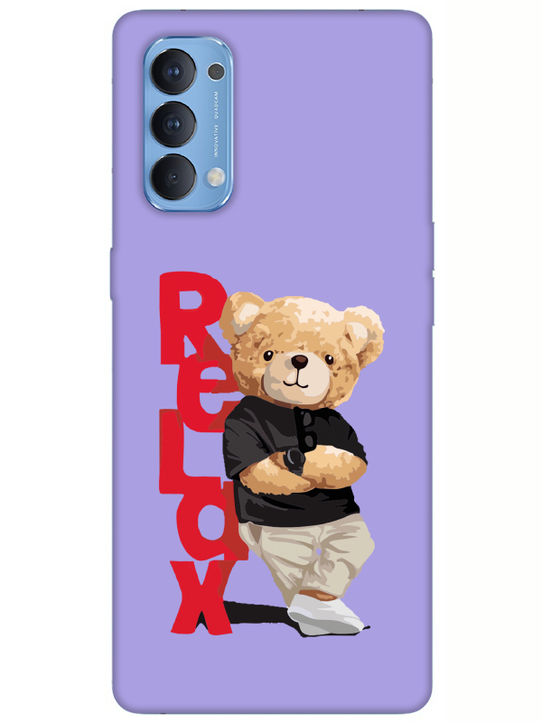 Oppo%20Reno%204%20Teddy%20Bear%20Relax%20Lila%20Telefon%20Kılıfı