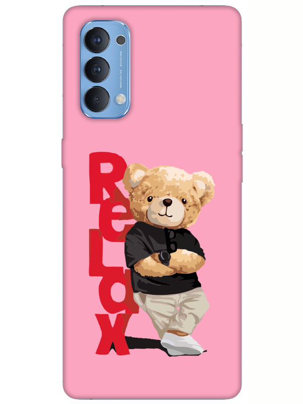 Oppo%20Reno%204%20Teddy%20Bear%20Relax%20Pembe%20Telefon%20Kılıfı