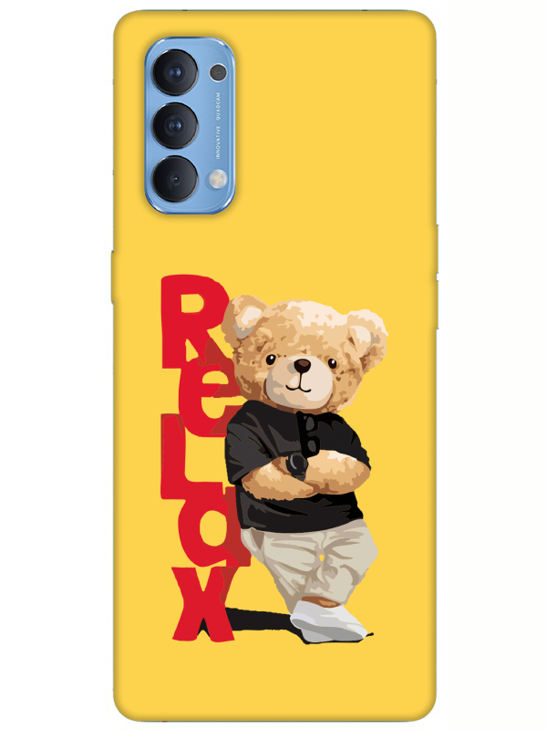 Oppo%20Reno%204%20Teddy%20Bear%20Relax%20Sarı%20Telefon%20Kılıfı