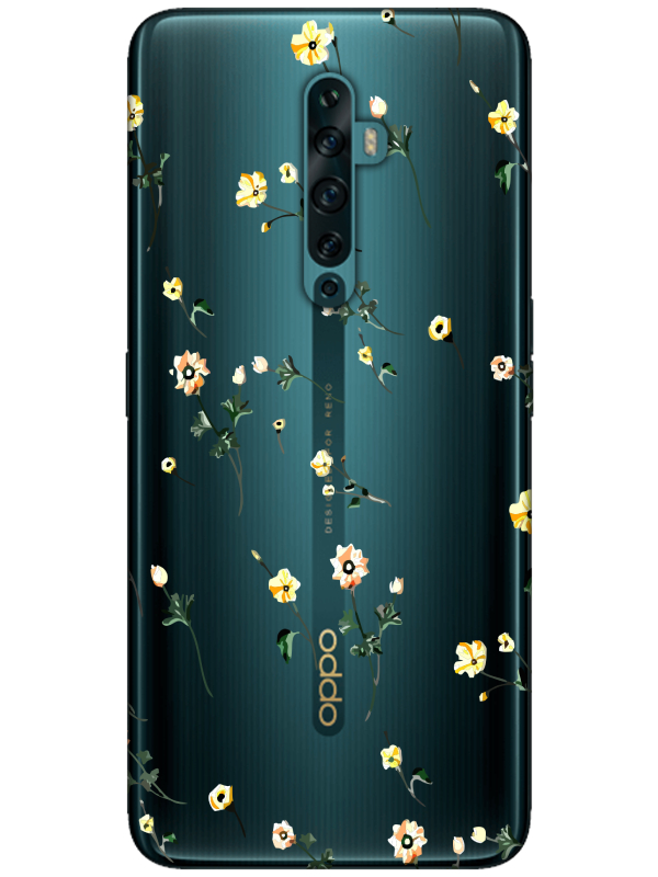 Oppo%20Reno2%20Z%20Çiçekli%20Şeffaf%20Telefon%20Kılıfı