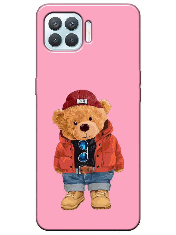 Oppo%20Reno%204%20Lite%20Teddy%20Bear%20Pembe%20Telefon%20Kılıfı