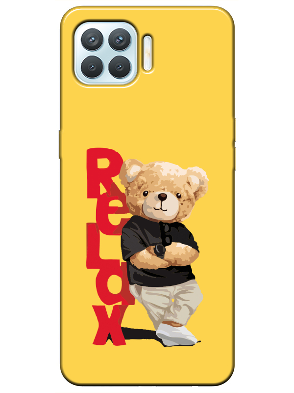 Oppo%20Reno%204%20Lite%20Teddy%20Bear%20Relax%20Sarı%20Telefon%20Kılıfı