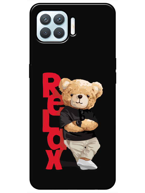 Oppo%20Reno%204%20Lite%20Teddy%20Bear%20Relax%20Siyah%20Telefon%20Kılıfı