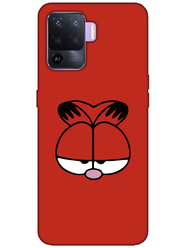 Oppo%20Reno%205%20Lite%20Garfield%20Kırmızı%20Telefon%20Kılıfı