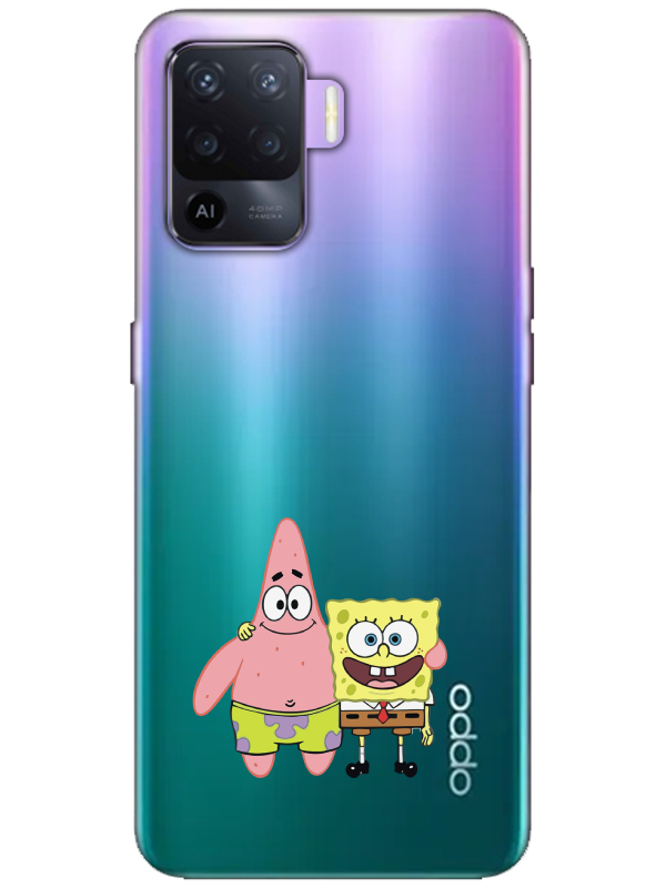 Oppo%20Reno%205%20Lite%20Sünger%20Bob%20Ve%20Patrickstar%20Şeffaf%20Telefon%20Kılıfı