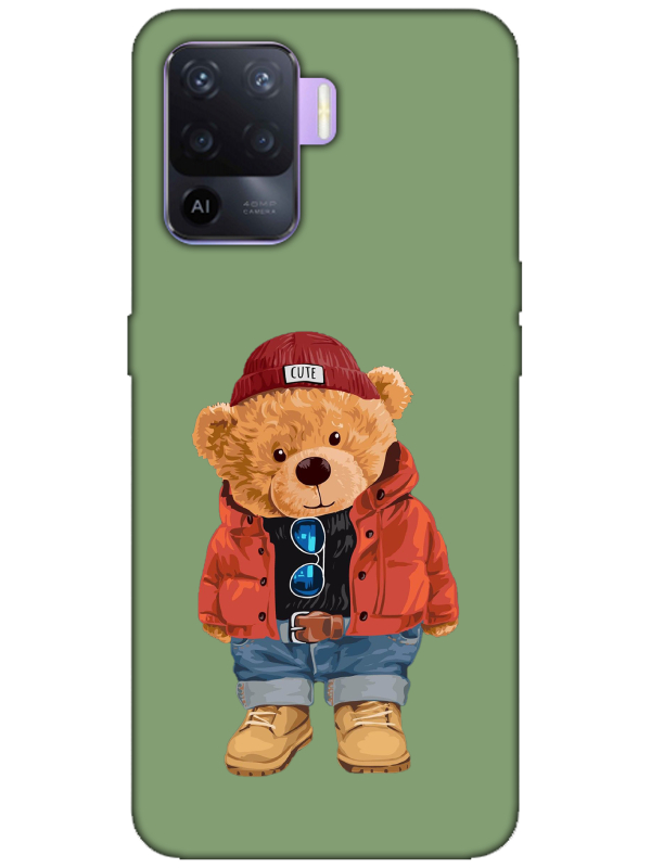 Oppo%20Reno%205%20Lite%20Teddy%20Bear%20Yeşil%20Telefon%20Kılıfı