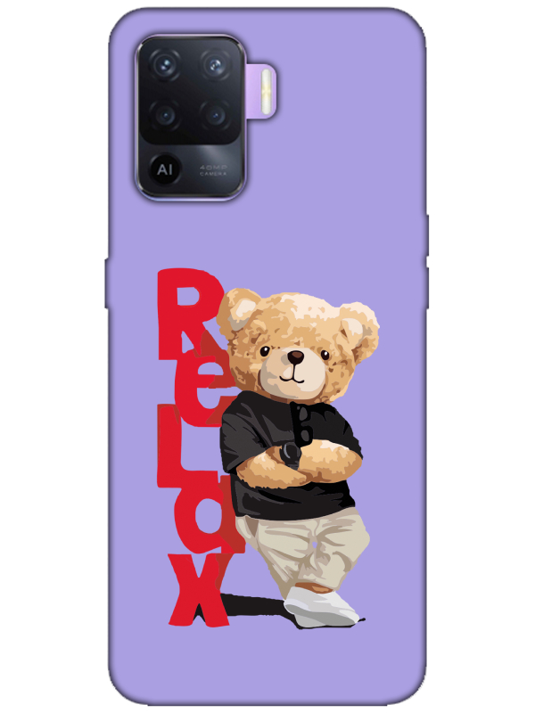 Oppo%20Reno%205%20Lite%20Teddy%20Bear%20Relax%20Lila%20Telefon%20Kılıfı