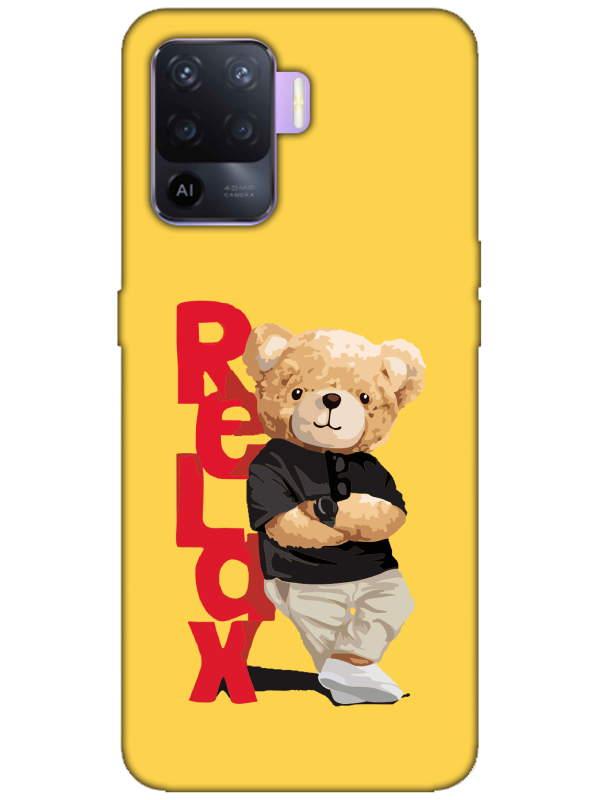 Oppo%20Reno%205%20Lite%20Teddy%20Bear%20Relax%20Sarı%20Telefon%20Kılıfı