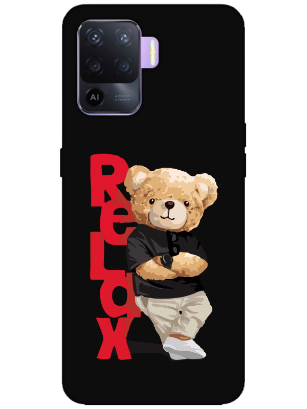 Oppo%20Reno%205%20Lite%20Teddy%20Bear%20Relax%20Siyah%20Telefon%20Kılıfı