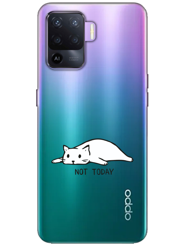 Oppo%20Reno%205%20Lite%20Not%20Today%20Kedi%20Şeffaf%20Telefon%20Kılıfı