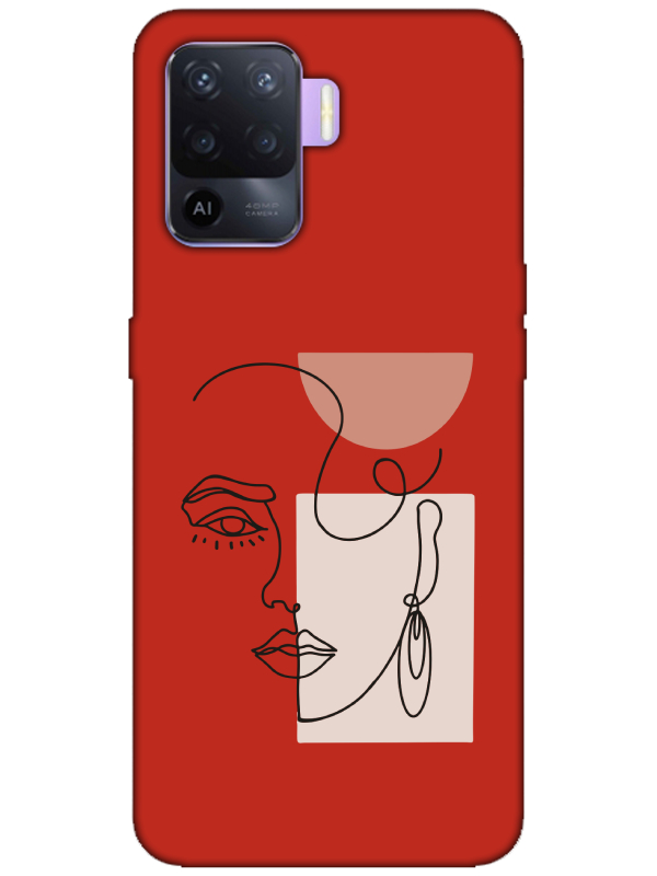 Oppo%20Reno%205%20Lite%20Women%20Art%20Kırmızı%20Telefon%20Kılıfı