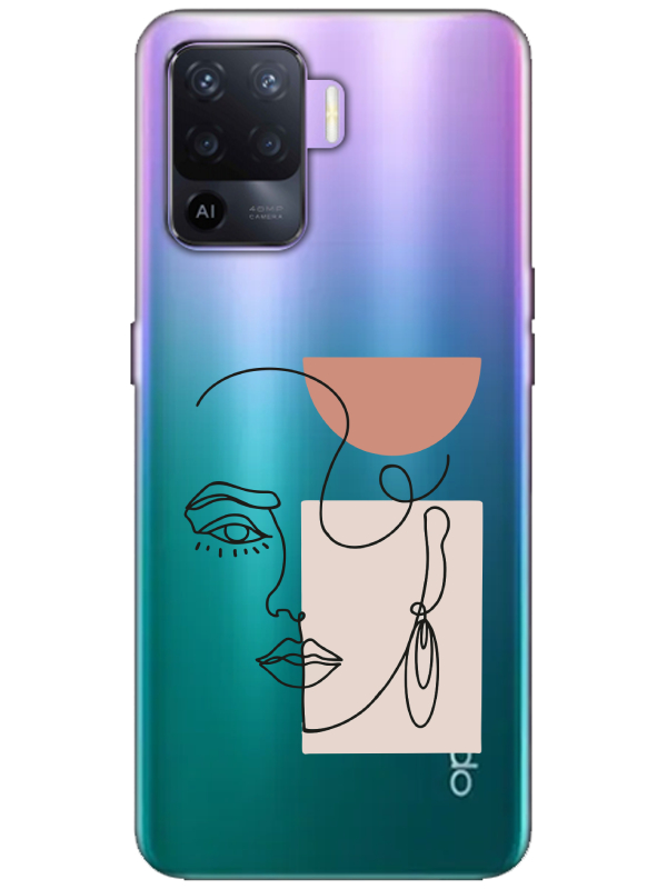 Oppo%20Reno%205%20Lite%20Women%20Art%20Şeffaf%20Telefon%20Kılıfı