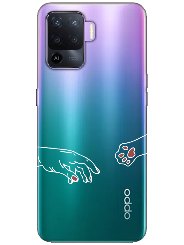 Oppo%20Reno%205%20Lite%20Hand%20And%20Paw%20Şeffaf%20Telefon%20Kılıfı