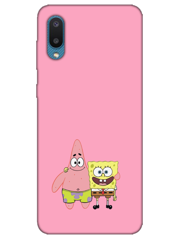 Samsung%20A02%20Sünger%20Bob%20Ve%20Patrickstar%20Pembe%20Telefon%20Kılıfı