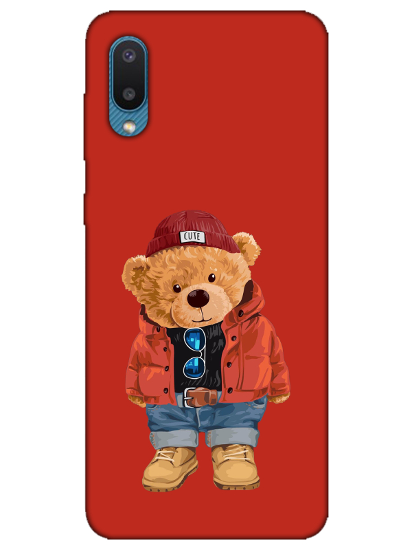 Samsung%20A02%20Teddy%20Bear%20Kırmızı%20Telefon%20Kılıfı