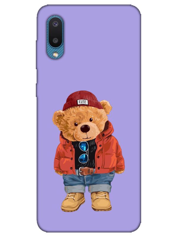 Samsung%20A02%20Teddy%20Bear%20Lila%20Telefon%20Kılıfı