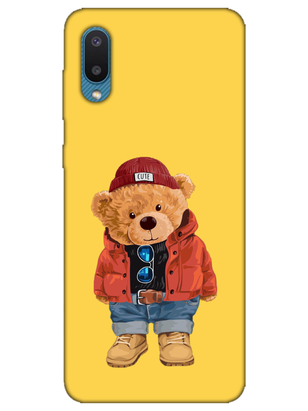 Samsung%20A02%20Teddy%20Bear%20Sarı%20Telefon%20Kılıfı