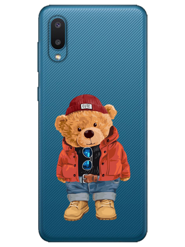 Samsung%20A02%20Teddy%20Bear%20Şeffaf%20Telefon%20Kılıfı