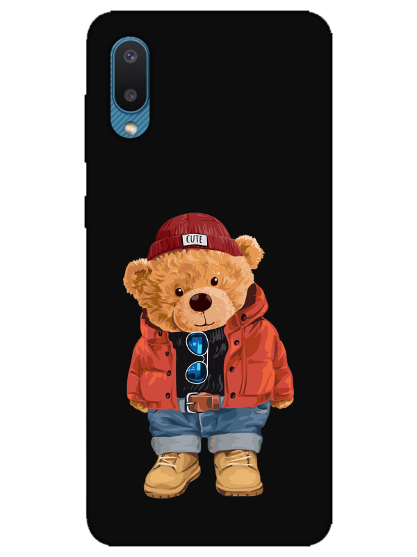 Samsung%20A02%20Teddy%20Bear%20Siyah%20Telefon%20Kılıfı