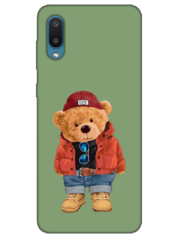 Samsung%20A02%20Teddy%20Bear%20Yeşil%20Telefon%20Kılıfı