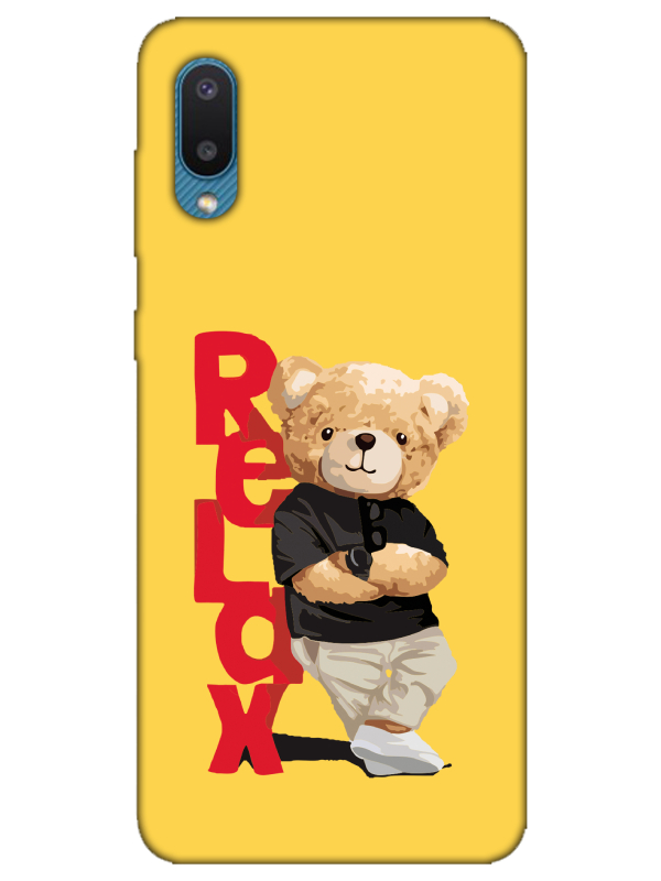 Samsung%20A02%20Teddy%20Bear%20Relax%20Sarı%20Telefon%20Kılıfı