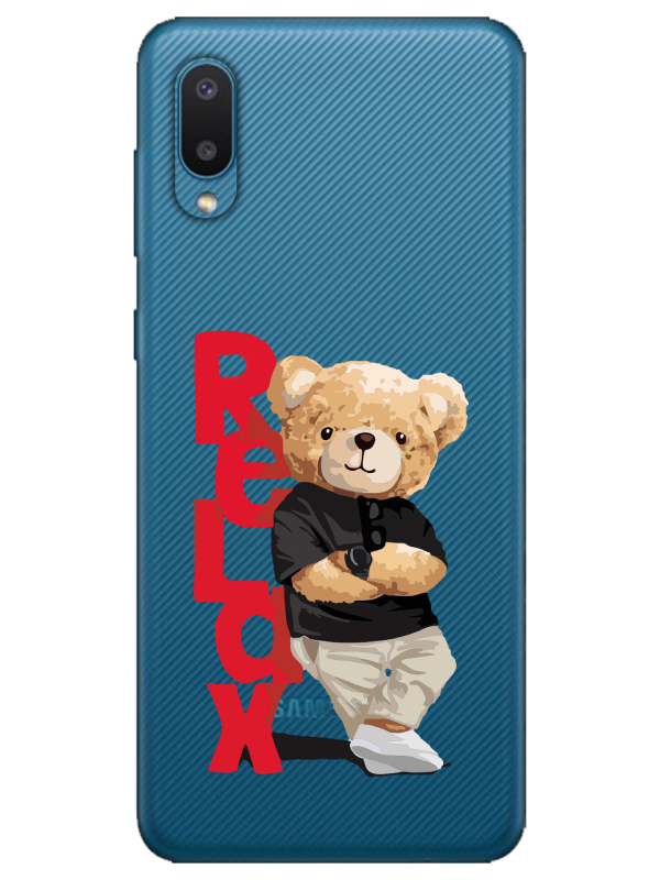 Samsung%20A02%20Teddy%20Bear%20Relax%20Şeffaf%20Telefon%20Kılıfı