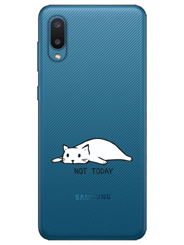 Samsung%20A02%20Not%20Today%20Kedi%20Şeffaf%20Telefon%20Kılıfı