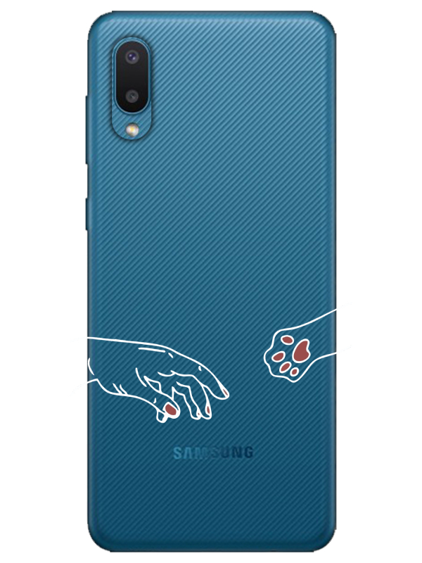 Samsung%20A02%20Hand%20And%20Paw%20Şeffaf%20Telefon%20Kılıfı