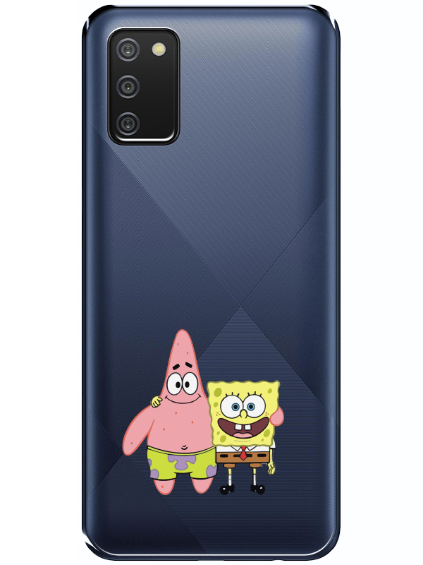 Samsung%20A02s%20Sünger%20Bob%20Ve%20Patrickstar%20Şeffaf%20Telefon%20Kılıfı