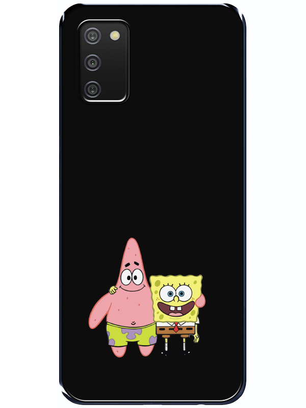 Samsung%20A02s%20Sünger%20Bob%20Ve%20Patrickstar%20Siyah%20Telefon%20Kılıfı