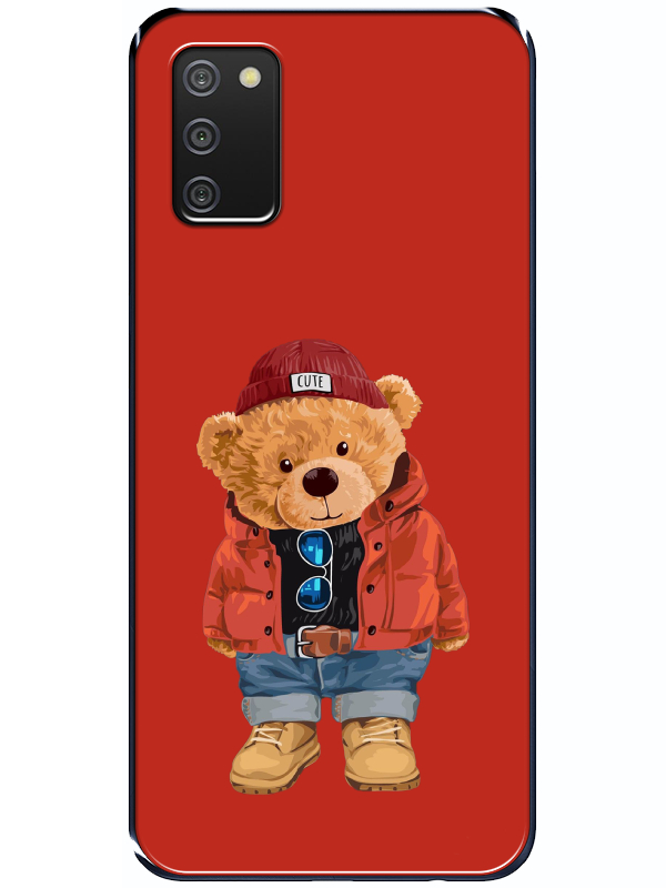 Samsung%20A02s%20Teddy%20Bear%20Kırmızı%20Telefon%20Kılıfı