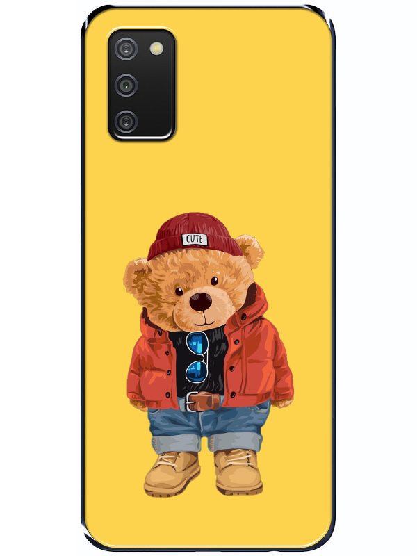 Samsung%20A02s%20Teddy%20Bear%20Sarı%20Telefon%20Kılıfı