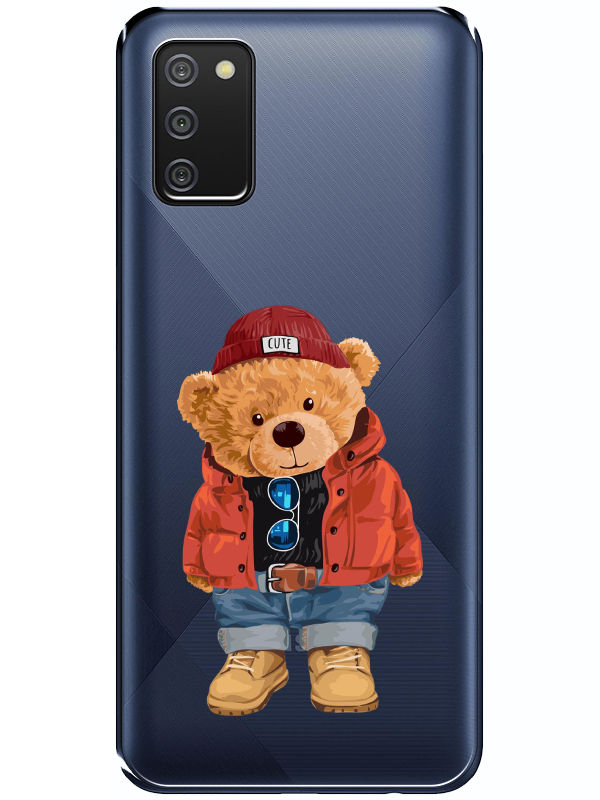 Samsung%20A02s%20Teddy%20Bear%20Şeffaf%20Telefon%20Kılıfı