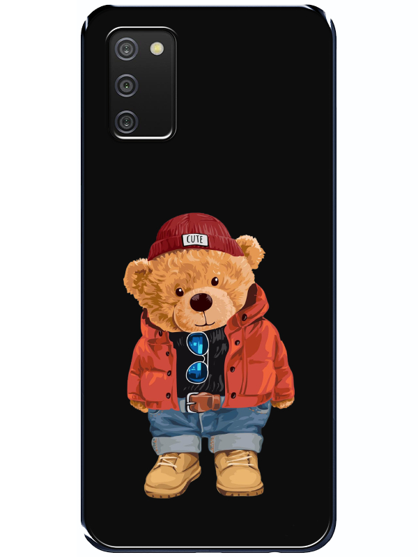 Samsung%20A02s%20Teddy%20Bear%20Siyah%20Telefon%20Kılıfı