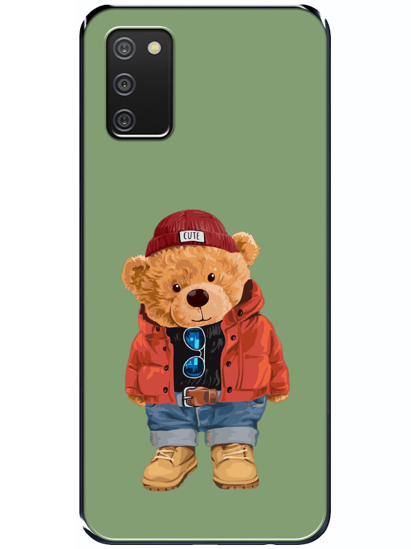 Samsung%20A02s%20Teddy%20Bear%20Yeşil%20Telefon%20Kılıfı