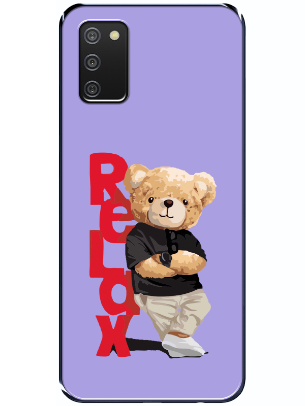 Samsung%20A02s%20Teddy%20Bear%20Relax%20Lila%20Telefon%20Kılıfı