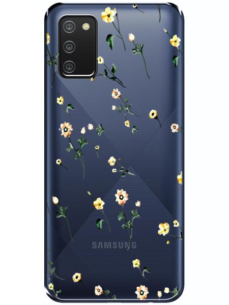 Samsung%20A02s%20Çiçekli%20Şeffaf%20Telefon%20Kılıfı