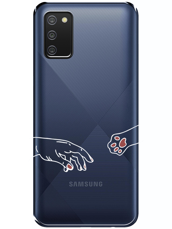 Samsung%20A02s%20Hand%20And%20Paw%20Şeffaf%20Telefon%20Kılıfı