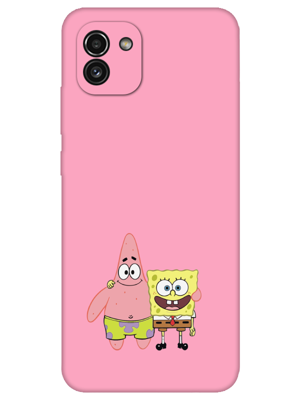 Samsung%20A03%20Sünger%20Bob%20Ve%20Patrickstar%20Pembe%20Telefon%20Kılıfı