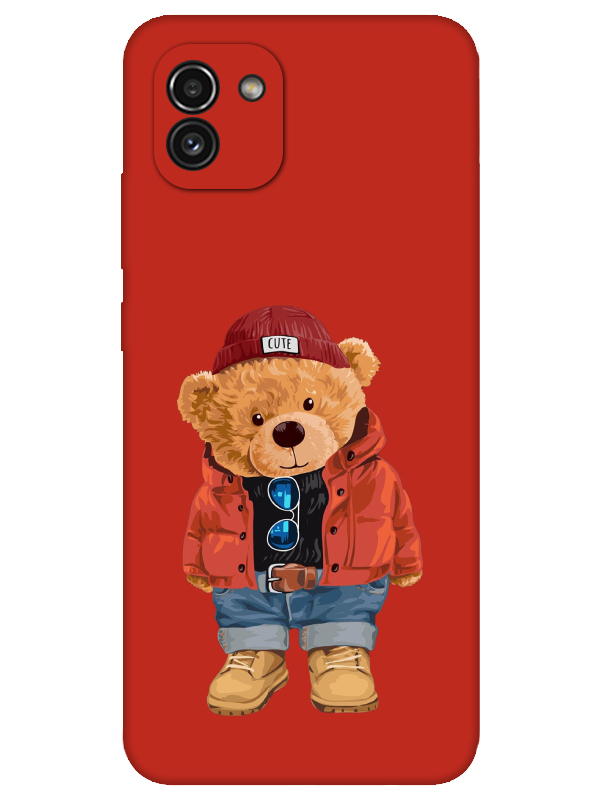 Samsung%20A03%20Teddy%20Bear%20Kırmızı%20Telefon%20Kılıfı