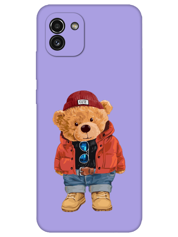 Samsung%20A03%20Teddy%20Bear%20Lila%20Telefon%20Kılıfı